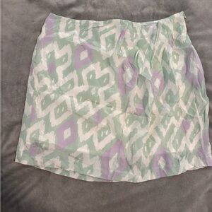 Line & Dot Mint and Lavender Patterned Skirt